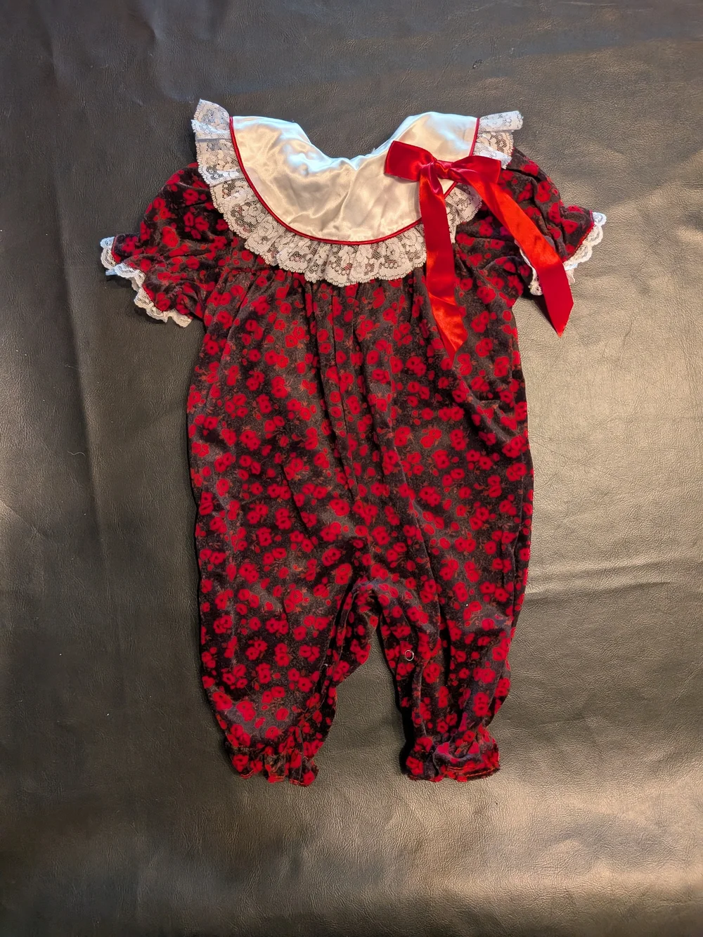 Vintage Floral Baby Romper with Collar 3-6 Month